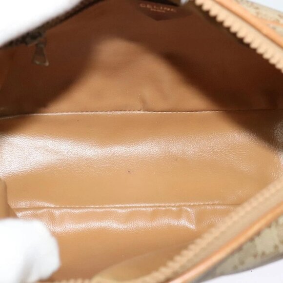 CELINE Macadam Canvas Shoulder Bag PVC Beige Gold Auth 126031 - Picture 11 of 16